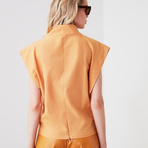 NWT Orange Looks Padded Shoulder Muscle TShirt S - Picture 5 of 5